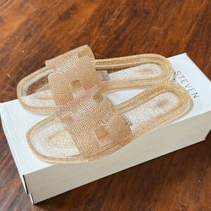 Steven New York Athena-R Gold Multi Rhinestone Sandals Size 7 | Brand New in Box